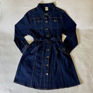 Bedford Fair Long Dark Denim Coat Size XL New Without Tags